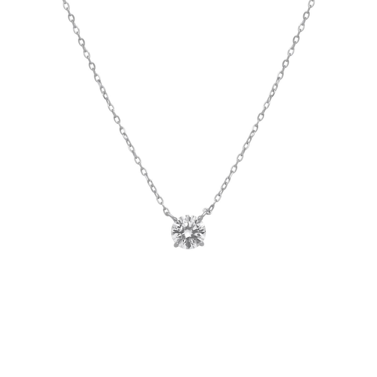 New Allyanna Gifts Women's Prong Round Moissanite Necklace In Silver